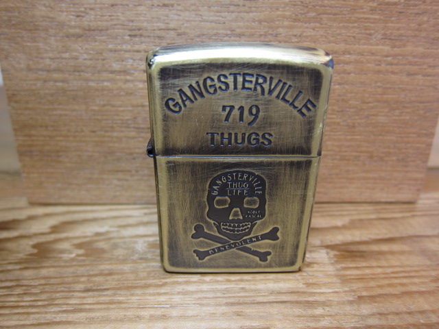 GANGSTERVILLEギャングスタービル/THUG ZIPPO SKULL BRASS GANGSTERVILLE