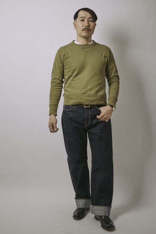 画像: BELAFOTE/RT NEEDLE RIB SWEAT  ARMY GREEN