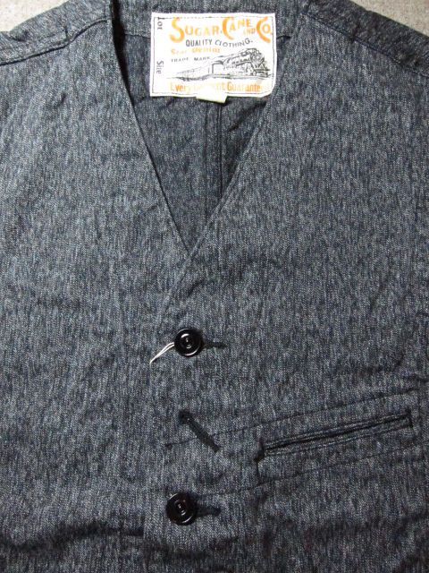 画像: SUGAR CANE/9oz COTTON COVERT WORK VEST  BLACK