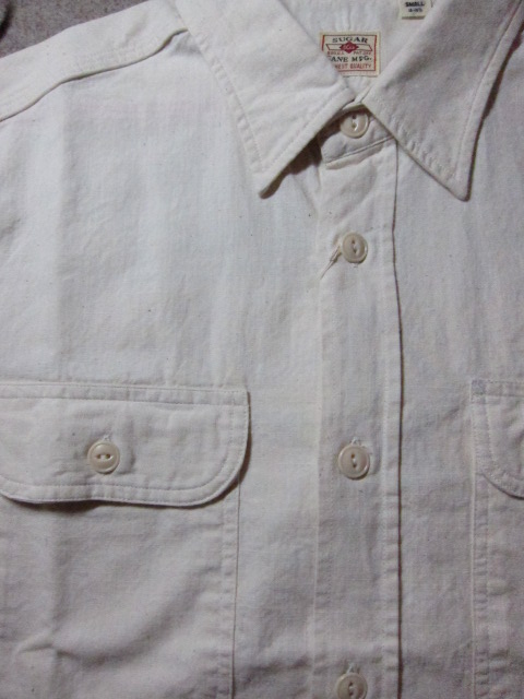 画像4: SUGAR CANE/WHITE CHAMBRAY S/S WORK SHIRTS WHITE(OFF)