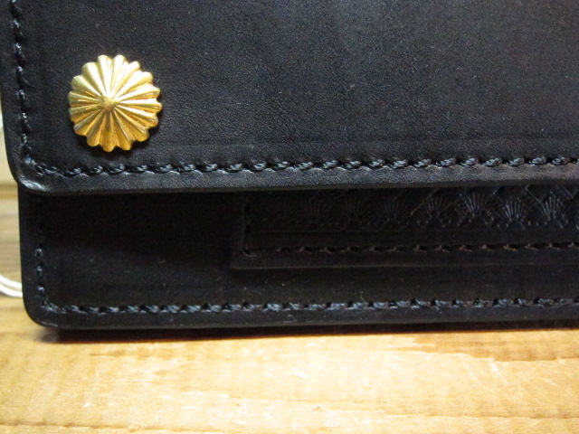 画像: RATS/LEATHER WALLET DOUBLE CONCHO  BLACK 