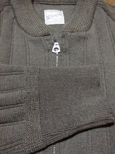 画像: BELAFOTE/RT DROPNEEDLE KNIT ZIP UP  A.GREEN