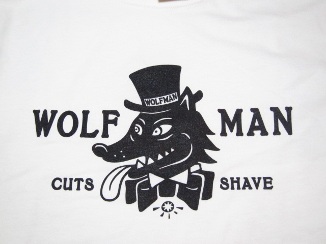 画像: WOLFMAN BARBER SHOP/LOGO S/S T  WHITExBLACK