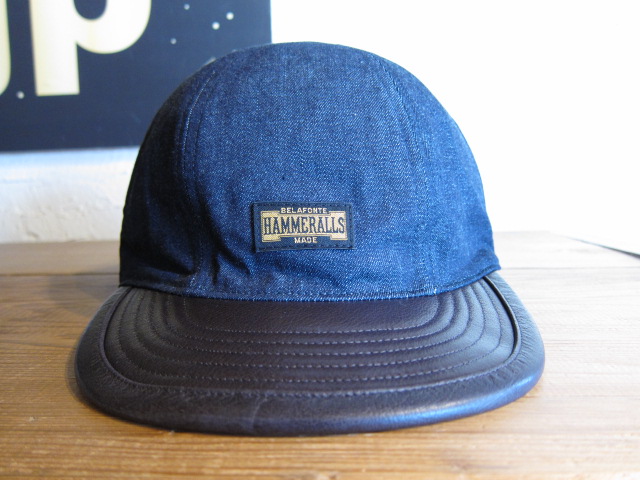 画像1: (SALE 35%OFF) BELAFOTE/RT LEATHERxDENIM CHOPPER CAP DENIM