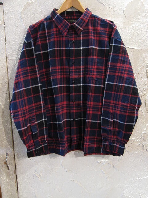 画像1: (SALE 30%OFF) （再入荷） SUPERIOR EL/TARTAN CHECK BIG SHIRT  BLACKxRED