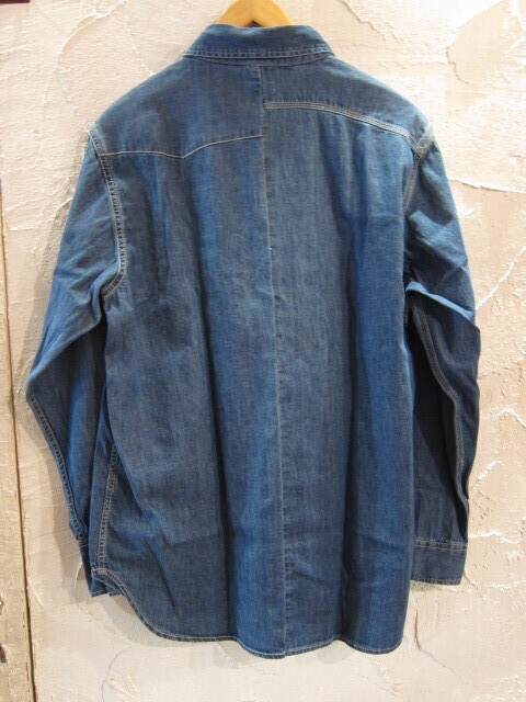 画像2: (SALE 30%OFF) VINTAGE EL/ASYMMENTLY DENIM SHIRTS  BLUE