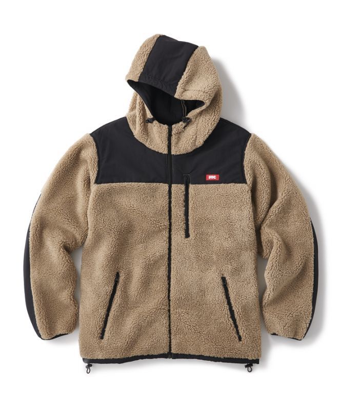 FTC/HOODED SHERPA FLEECE JKT BEIGE