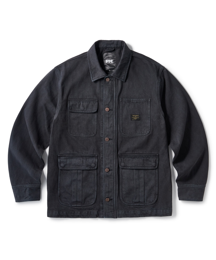 画像1: (SALE 30%OFF) FTC/OVERDYED DENIM CHORE JACKET  BLACK