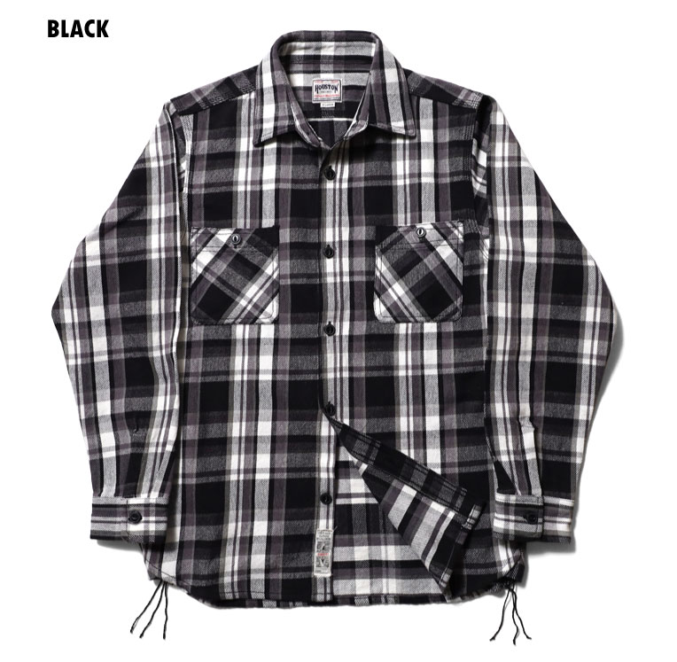 画像1: (再入荷)  HOUSTON/CHECK VIYELLA SHIRTS  BLACK