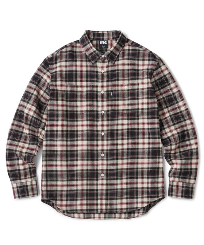 画像1: FTC/PLAID NEL SHIRT  BLACK