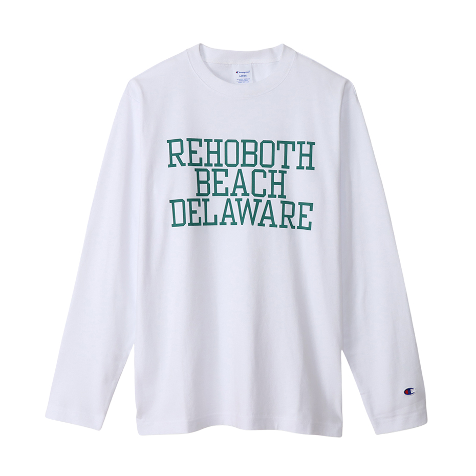 画像1: CHAMPION/PRINT LONG SLEEVE T DELAWARE  WHITE