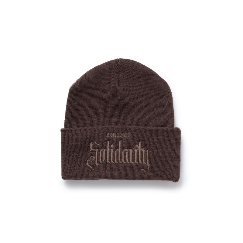 画像1: RATS/KNIT CAP SOLIDARITY  BROWN