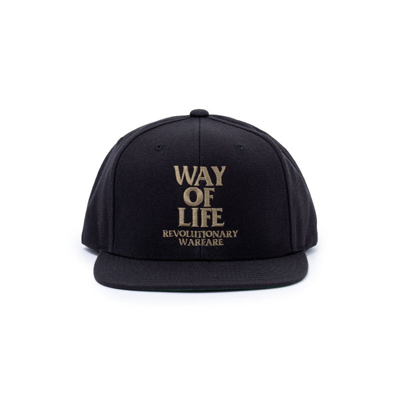 画像1: (振込限定、運賃１０００円)RATS/EMBROIDERY CAP WAY OF LIFE  BLACKxA.GOLD