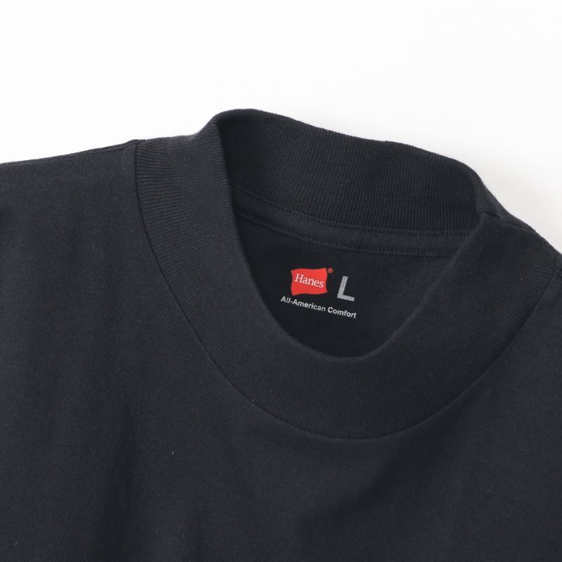 画像2: HANES/MOCK NECK L.SLEEVE T  BLACK