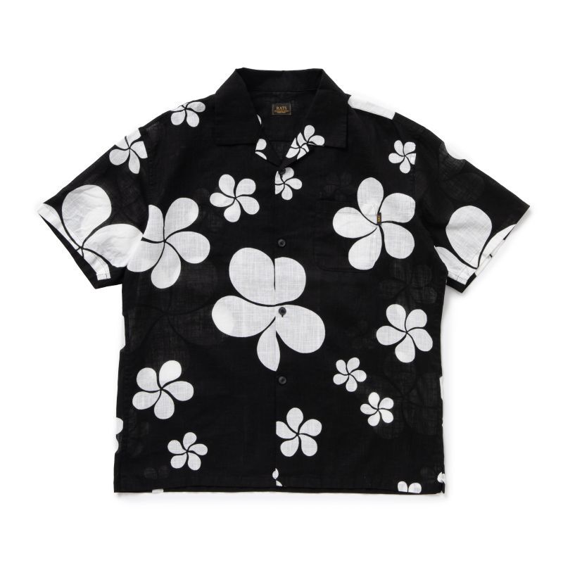 画像1: RATS/FLOWER ALOHA SS SHIRT  BLACK