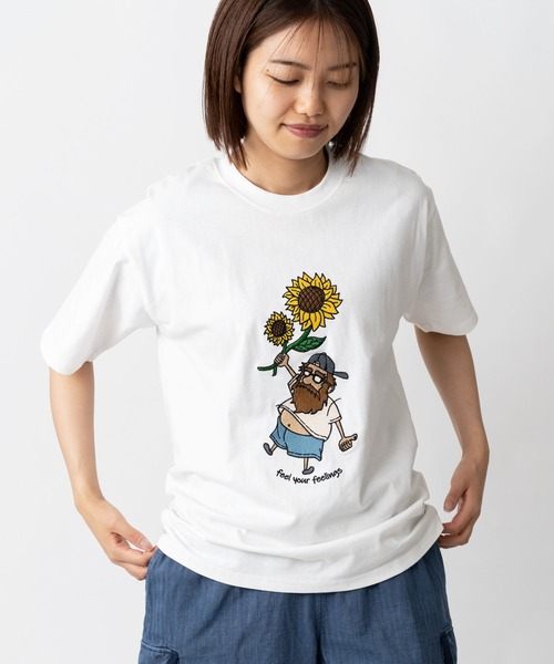 画像2: GYMMASTER/FEEL YOUR FEELING EMBROIDERY T  BLACK