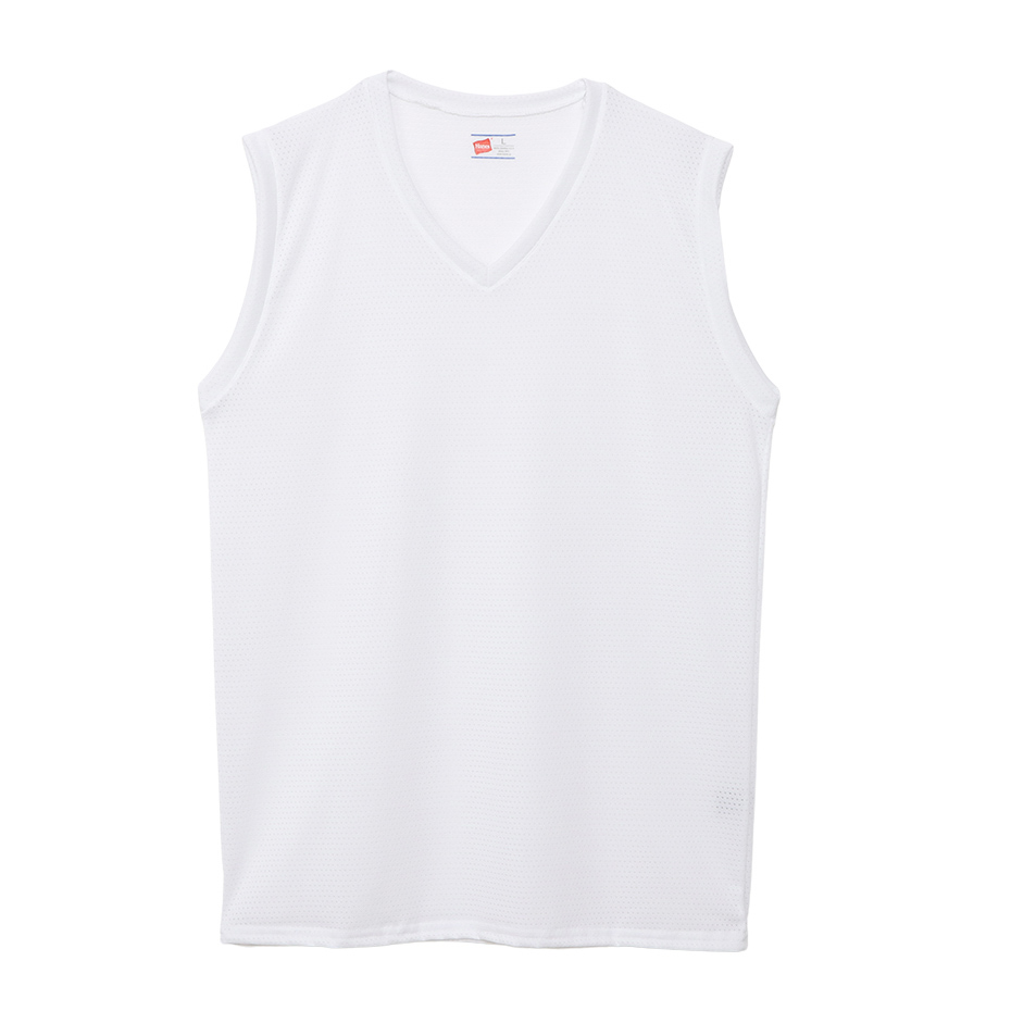 画像1: HANES/V NECK  SLEEVE LESS SHIRTS  WHITE