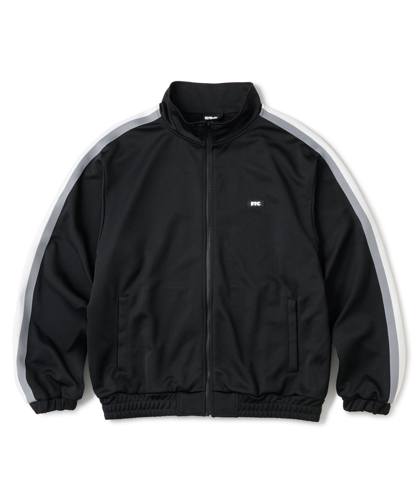 画像1: FTC/STRIPE RIB TRACK JERSEY  BLACK