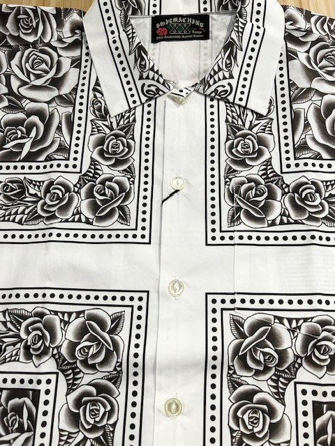 画像3: (DEAD STOCK) SOFTMACHINE/ROSE FILL BANDANA SHIRTS  WHITE