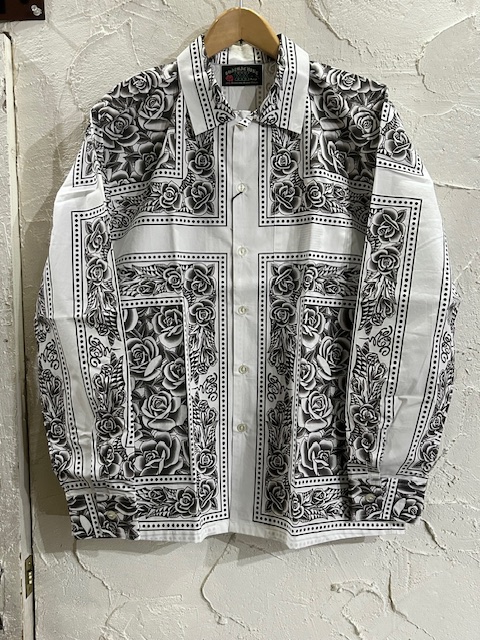 画像1: (DEAD STOCK) SOFTMACHINE/ROSE FILL BANDANA SHIRTS  WHITE