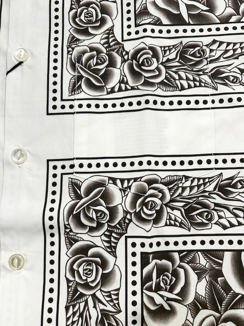 画像4: (DEAD STOCK) SOFTMACHINE/ROSE FILL BANDANA SHIRTS  WHITE
