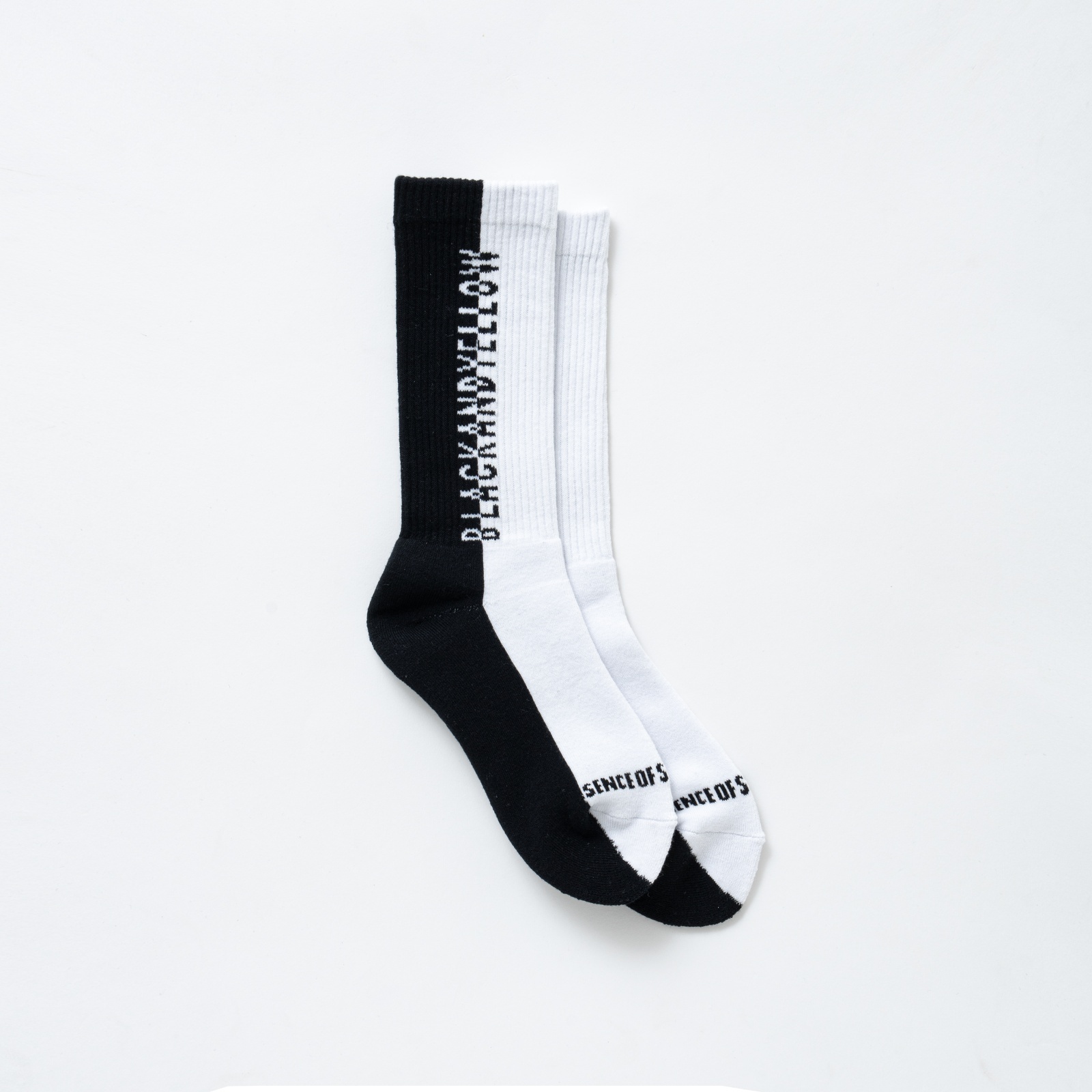 画像2: RATS/TWO TONE PILE SOCKS  WHITExBLACK