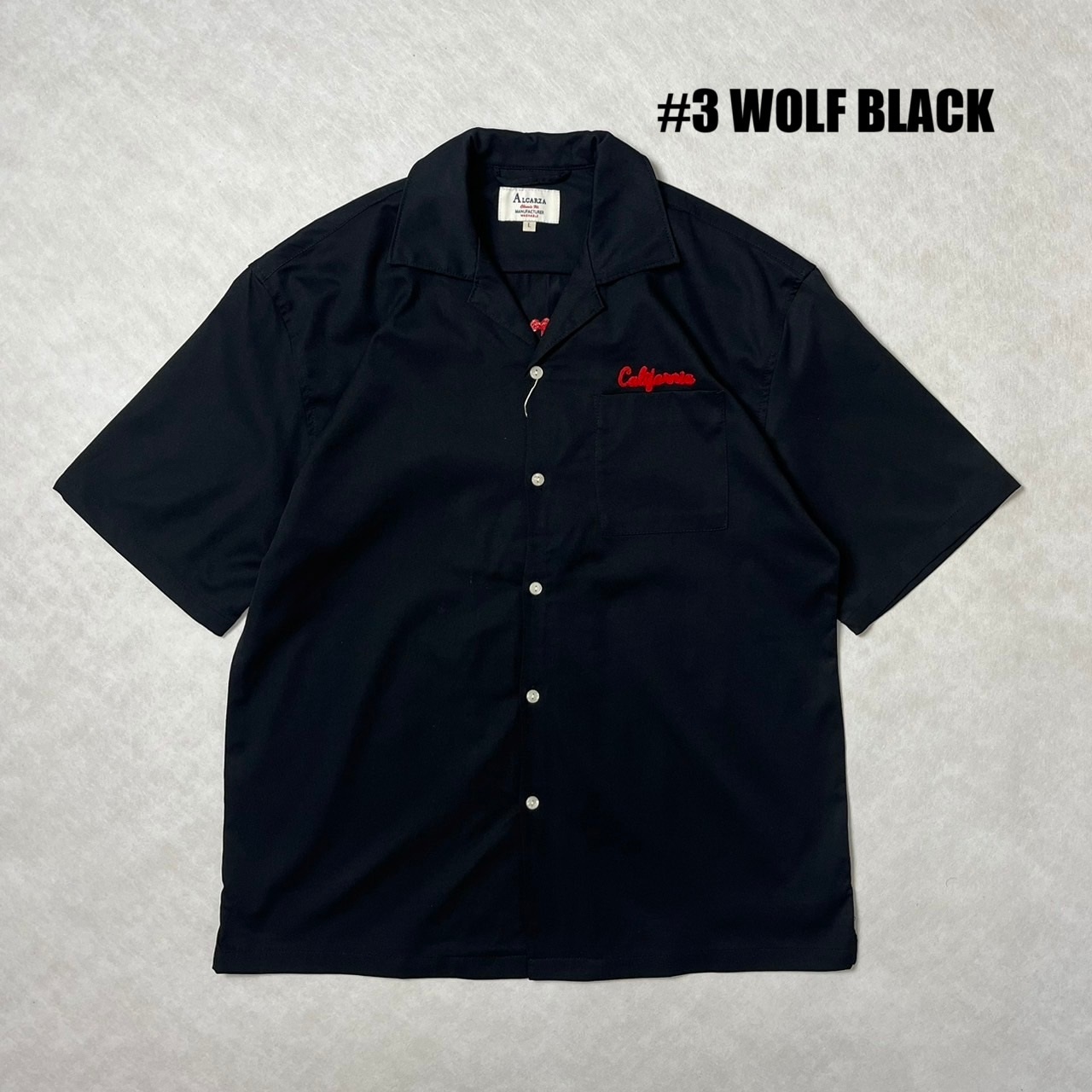 画像2: ALCARZA/BACK EMBROIDERY SHIRT WOLF  BLACK