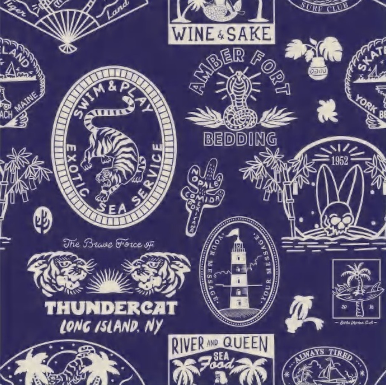 画像5: ALCARZA/OPEN SHIRT STICKER  NAVY