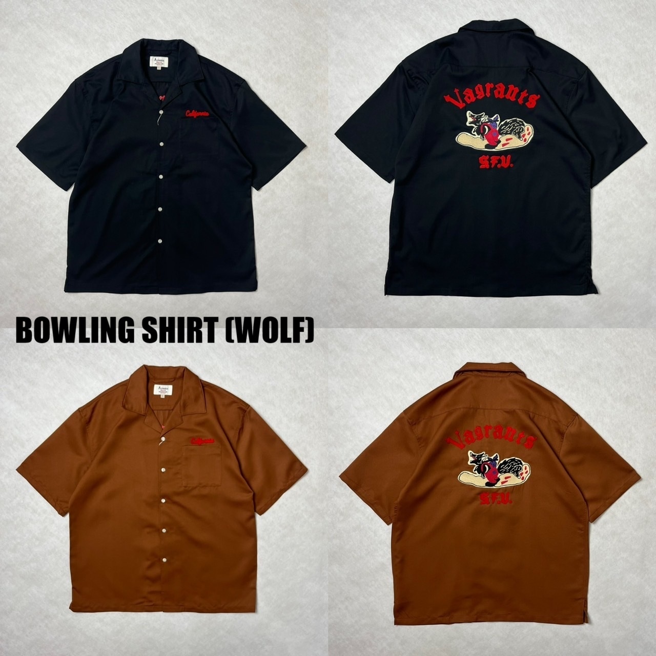 画像4: ALCARZA/BACK EMBROIDERY SHIRT WOLF  BROWN