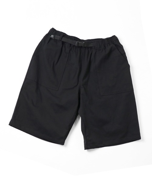 画像1: (再入荷) GYMMASTER/STRETCH HERRINGBONE SHORTS  BLACK