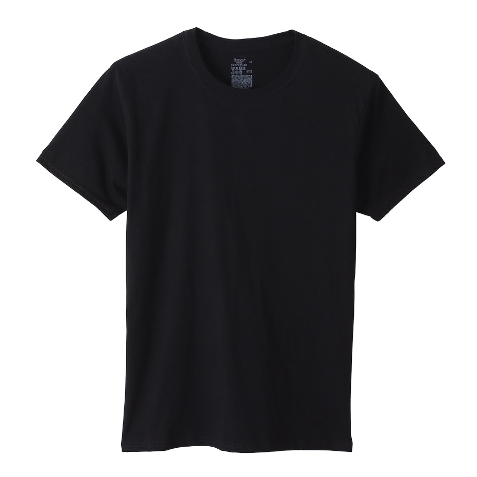 画像1: HANES/2P CREW NECK T  BLACK