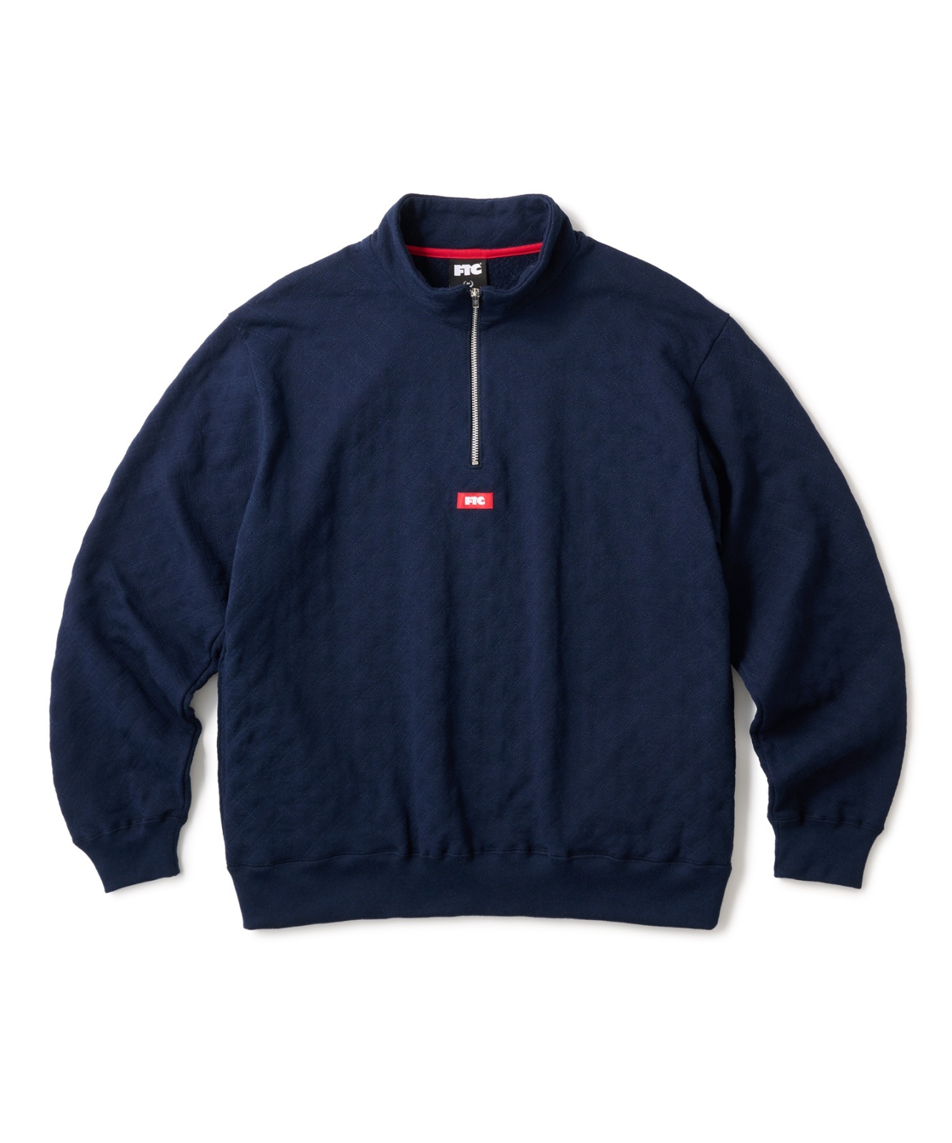 画像1: FTC/QUILTED HALF ZIP SWEAT  NAVY