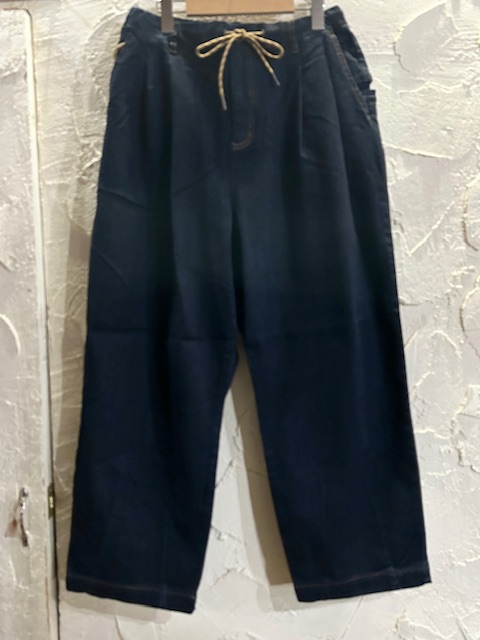 画像1: GYMMASTER/STRETCH DENIM TWO TUCK PANT  ONE WASH