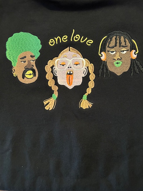 画像3: GYMMASTER/ONE LOVE EMBROIDERY SWEAT  BLACK