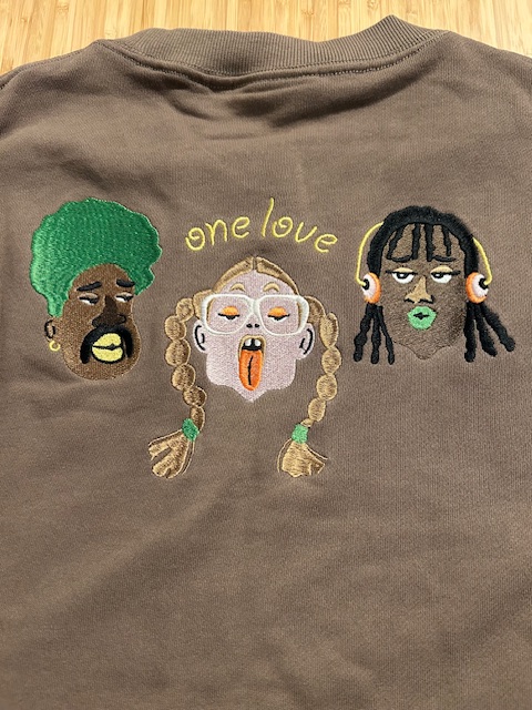 画像3: GYMMASTER/ONE LOVE EMBROIDERY SWEAT  COCOA BROWN