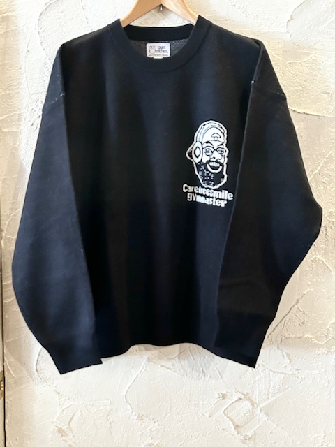 画像2: GYMMASTER/JACQUARD KNIT SMILE CREWNECK  BLACK