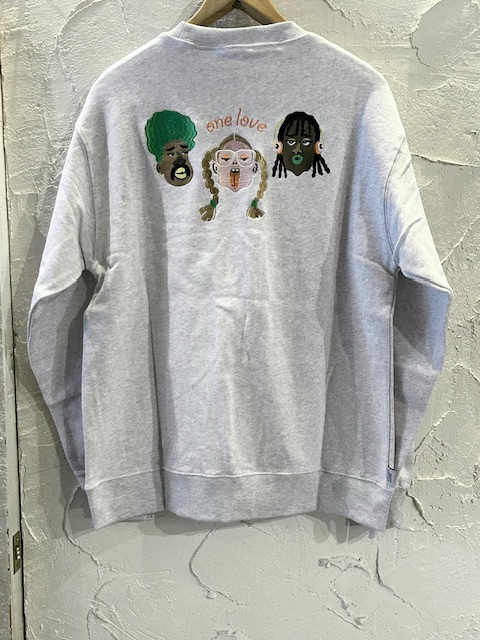 画像1: GYMMASTER/ONE LOVE EMBROIDERY SWEAT  ASH GRAY