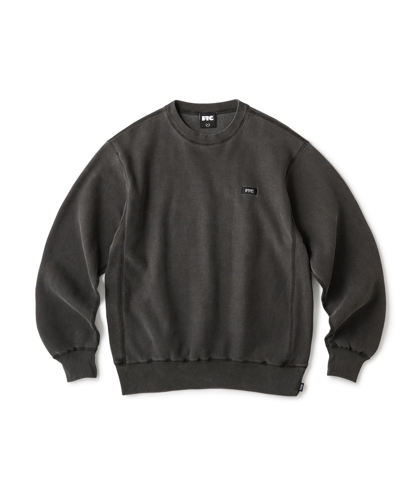 画像1: FTC/PIGMENT DYED SMALL BOX LOGO CREWNECK  BLACK