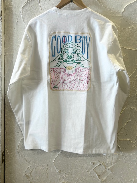 画像1: GYMMASTER/GOOD BOY EMBROIDERY LS T  WHITE
