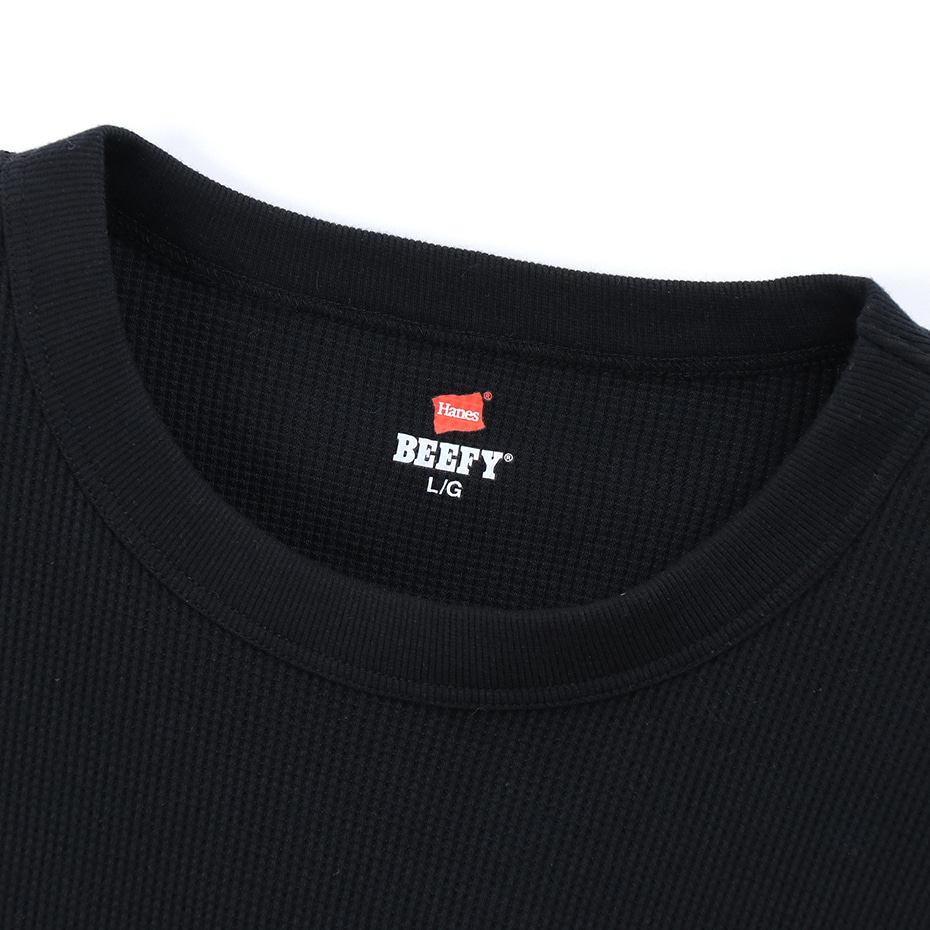 画像3: HANES/BEEFY CREW NECK THERMAL  BLACK