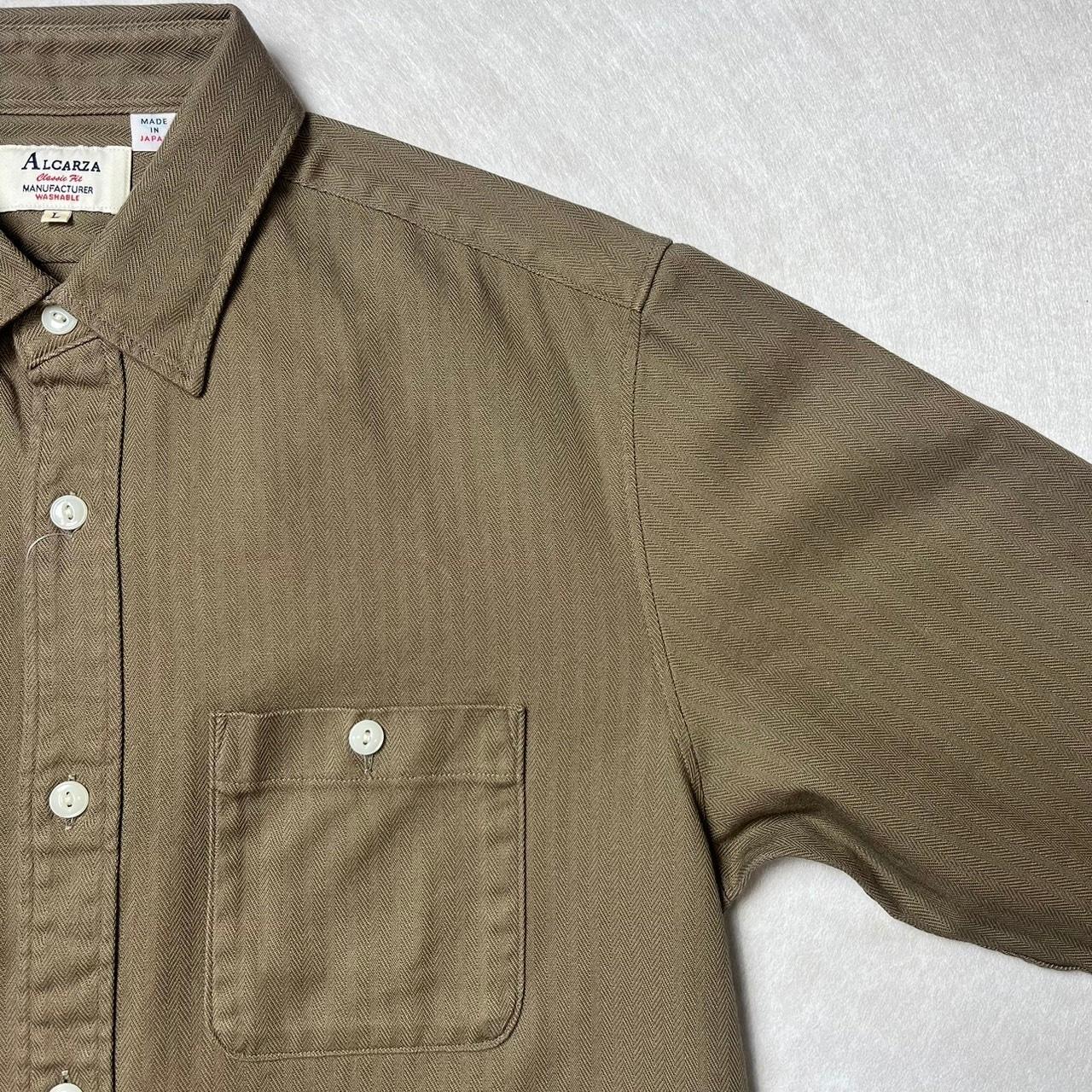 画像3: ALCARZA/HERRING BONE WORK SHIRT  KHAKI