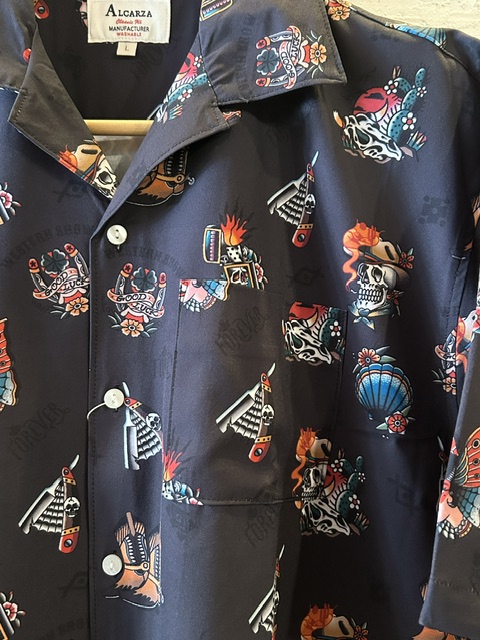 画像3: (再入荷) ALCARZA/OPEN SHIRTS TATOO FLASH  CHARCOAL