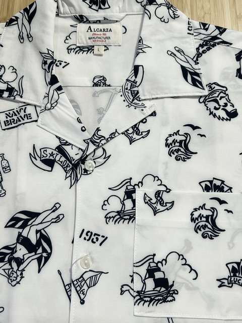画像3: ALCARZA/OPEN SHIRTS MARINE  WHITE