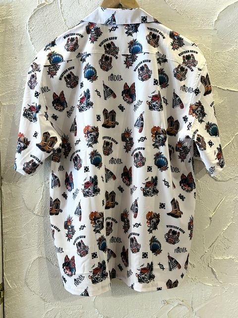 画像2: (再入荷) ALCARZA/OPEN SHIRTS TATOO FLASH  OFF WHITE