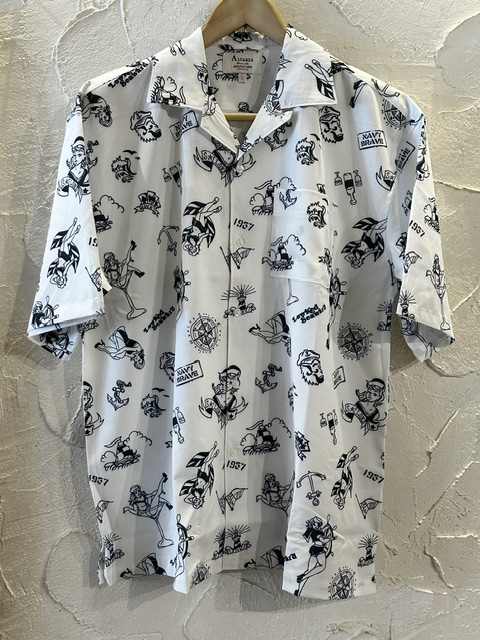 画像1: ALCARZA/OPEN SHIRTS MARINE  WHITE