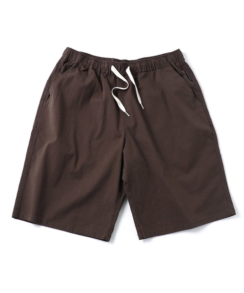 画像1: GYMMASTER/STRETCH HERRINGBONE EASY SHORTS  BROWN