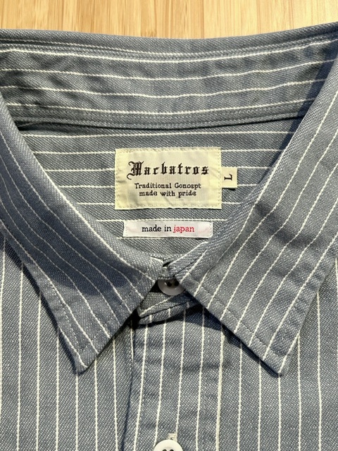 画像5: MACBATROS/STRIPEWORK SHIRT SS  BLUE