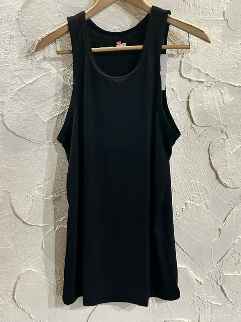 画像1: HANES/NYLON STRETCH MESH TANKTOP  BLACK