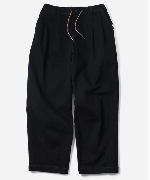 画像1: GYMMASTER/STRETCH TWILL TWO TUCK PANT  BLACK