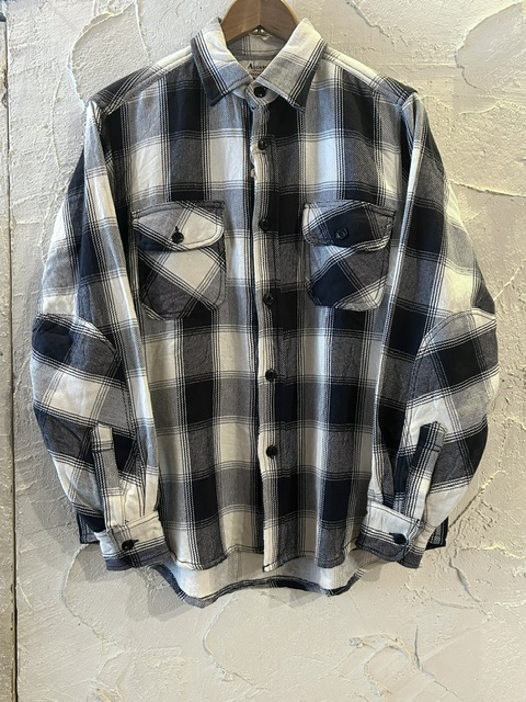 画像1: ALCARZA/HEAVY FLANNEL SHIRT OMBRE BLACK